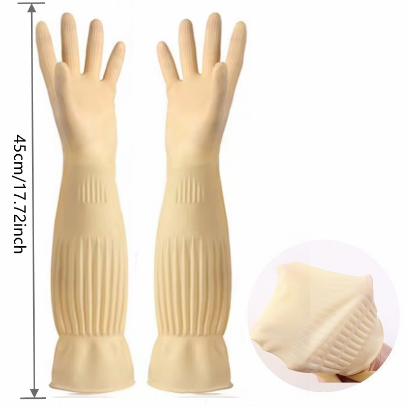 Guantes largos de goma reutili - Rubber Glove Cleaning reseña y precio
